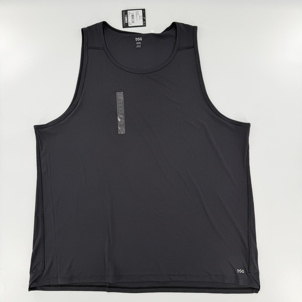 DSG Run Tank Athletic Modern Men XXL Pure Black Moisture Wicking Reflective NWT